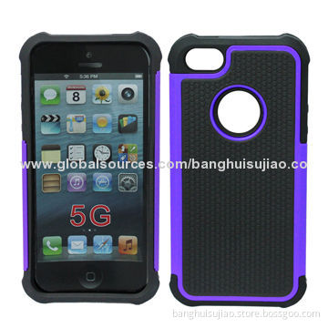 Shock Proof Microphone Defender 2-Layer Silicone Case for iPhone 5
